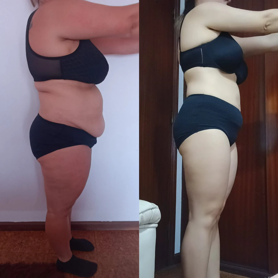 Resultado antes e depois de um acompanhamento.